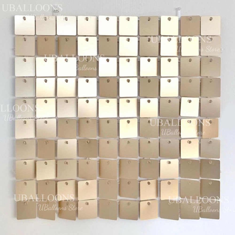 Sequin Fabric Panel - Panneaux de fond dorés champagne mats