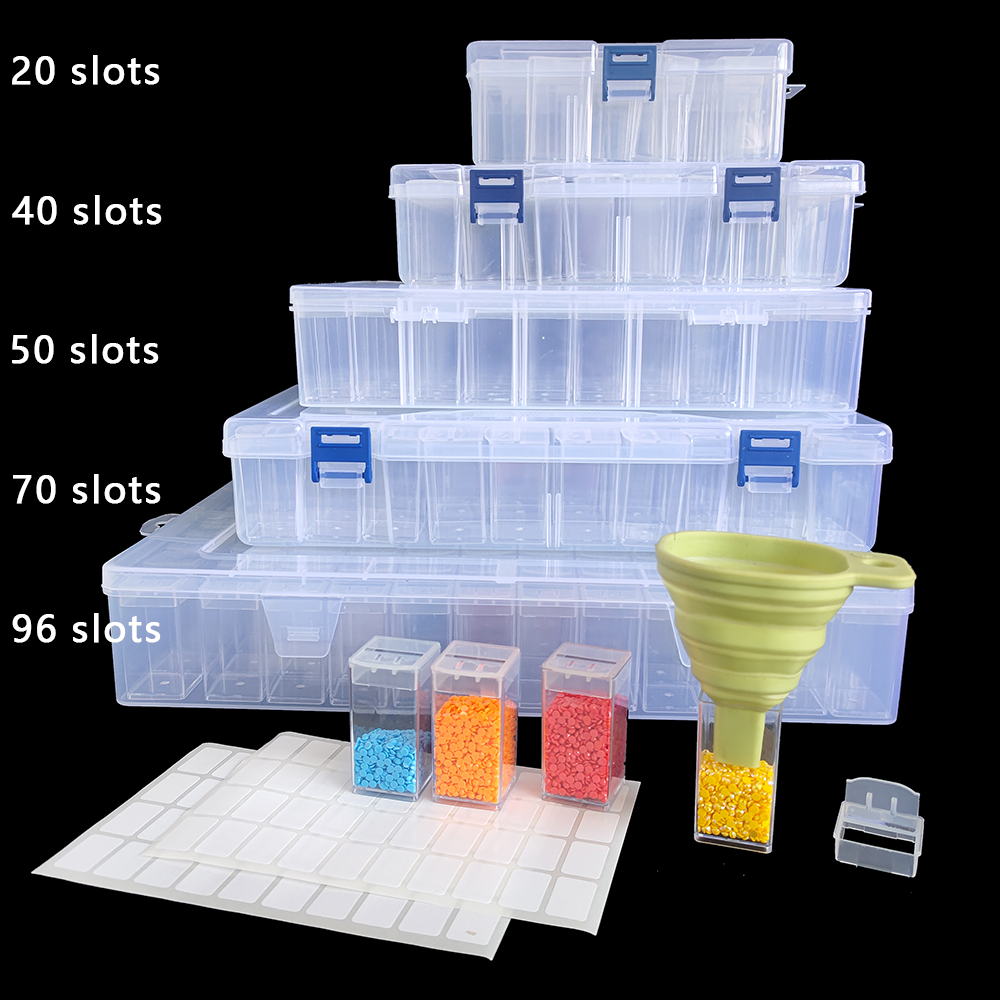 Craft Embellishment Storage - Boîte de rangement carrée en plastique