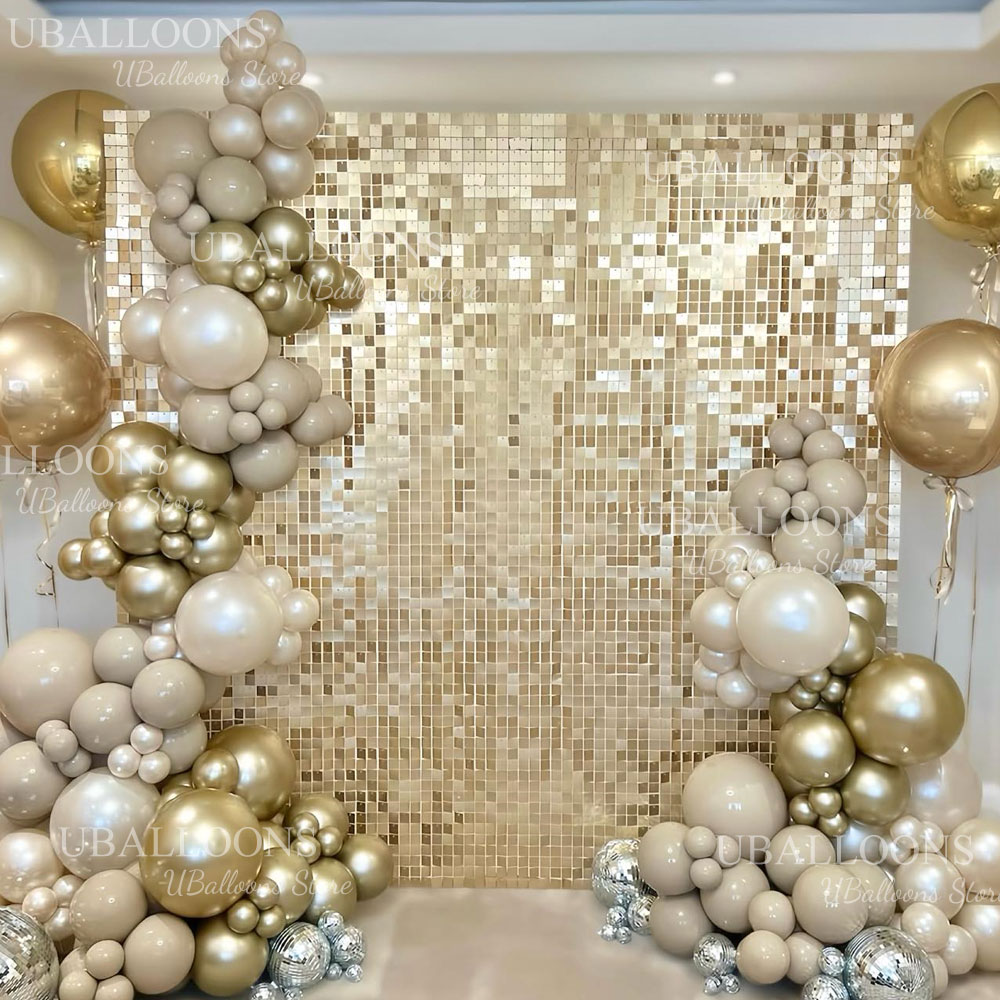 Panneaux de fond dorés champag - Sequin Fabric Panel avis et prix