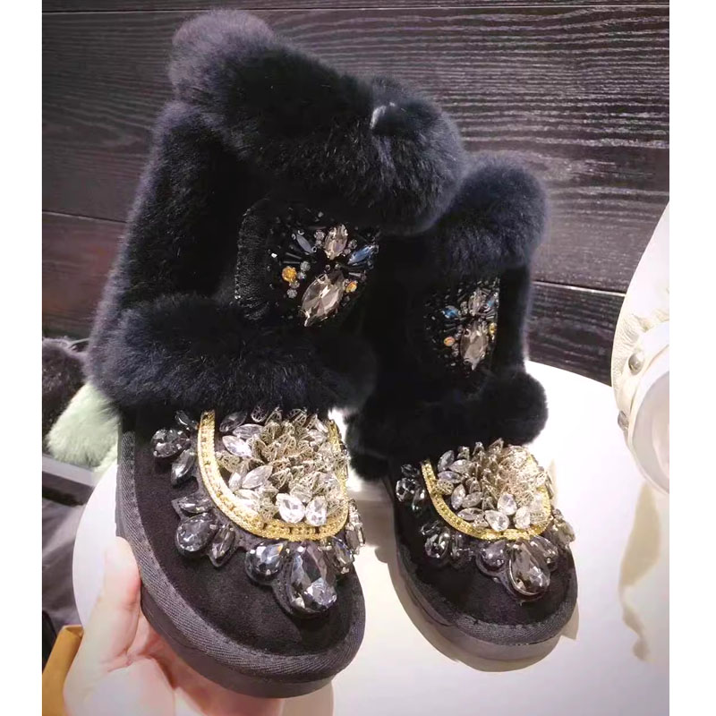 Bottes de neige en fourrure de - Sew On Rhinestone avis et prix