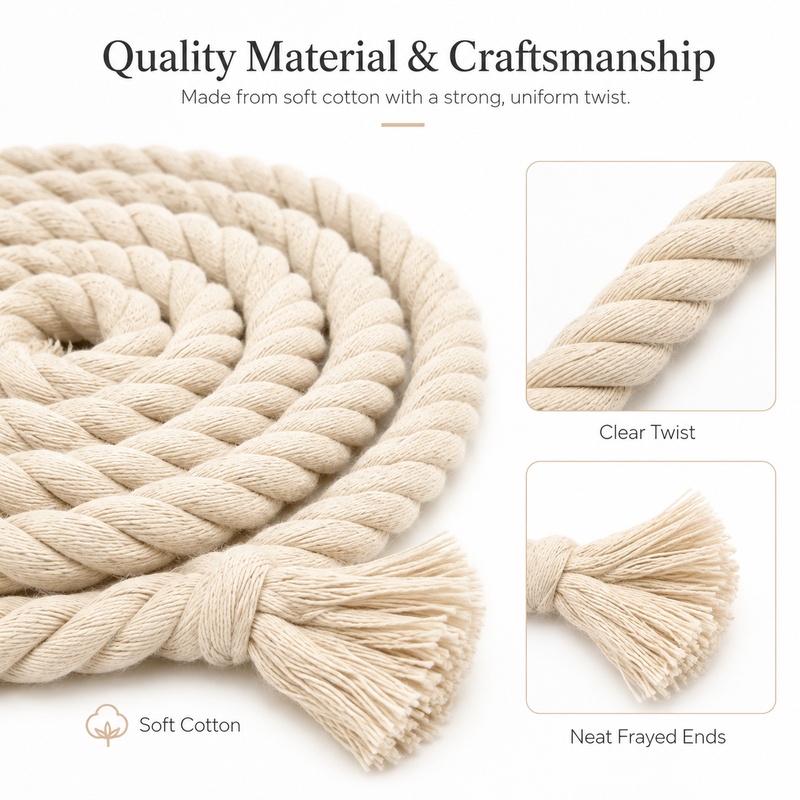 Cordon torsadé en coton de 5 m - Cord Trim Twisted avis et prix