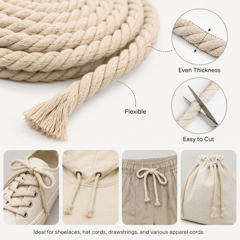 Cordon torsadé en coton de 5 m - Cord Trim Twisted avis et prix