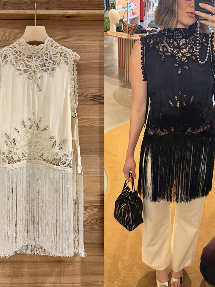 Chemisier femme style français - Tassel Fringe Trim avis et prix
